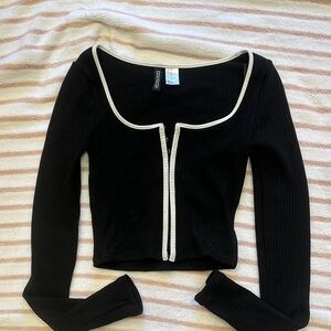 Black Long Sleeve Top H&M XS